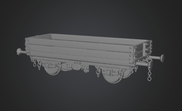 Model Railway Freight Wagon 3D model by Ded Makar
