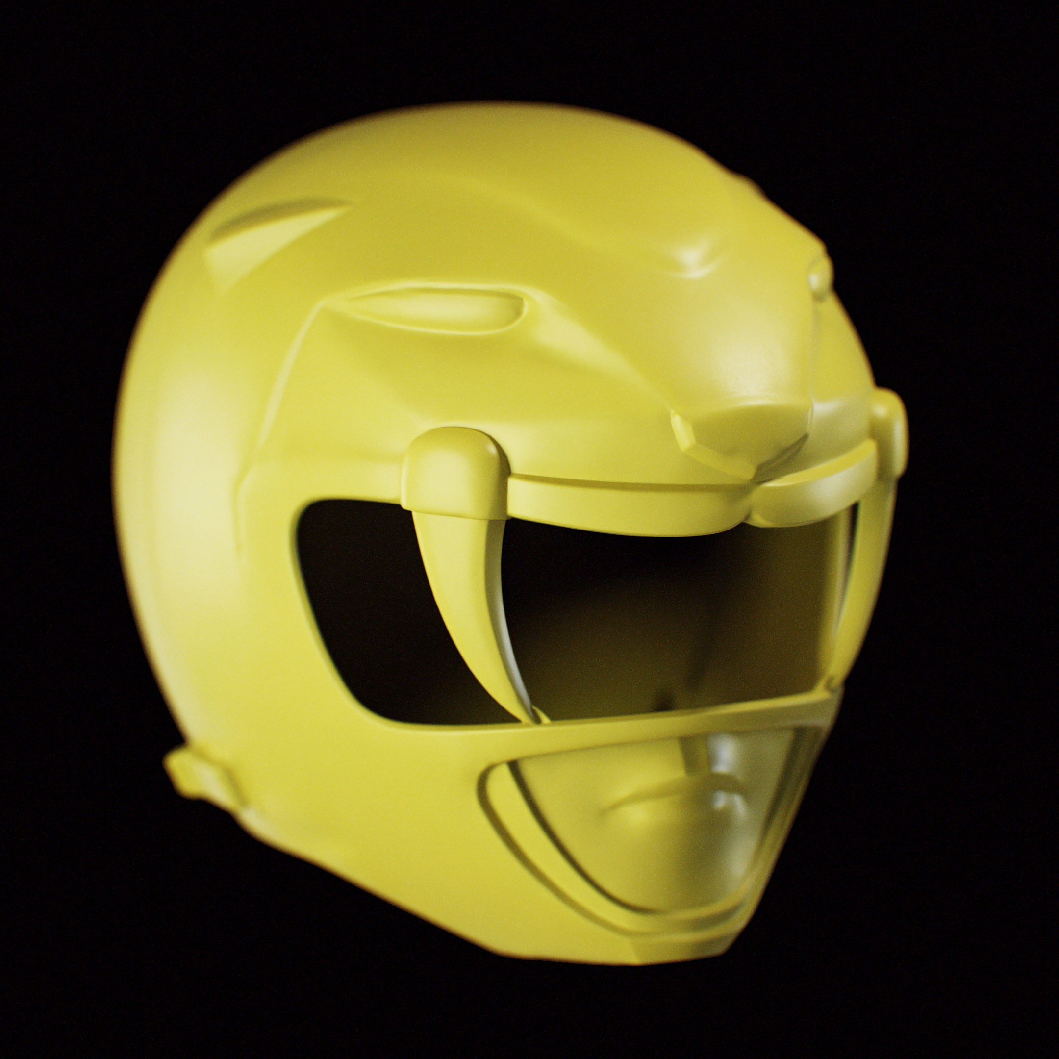 Yellow Dino Power Ranger Helmet split in Two - Casco de Power Ranger Amarillo Dino