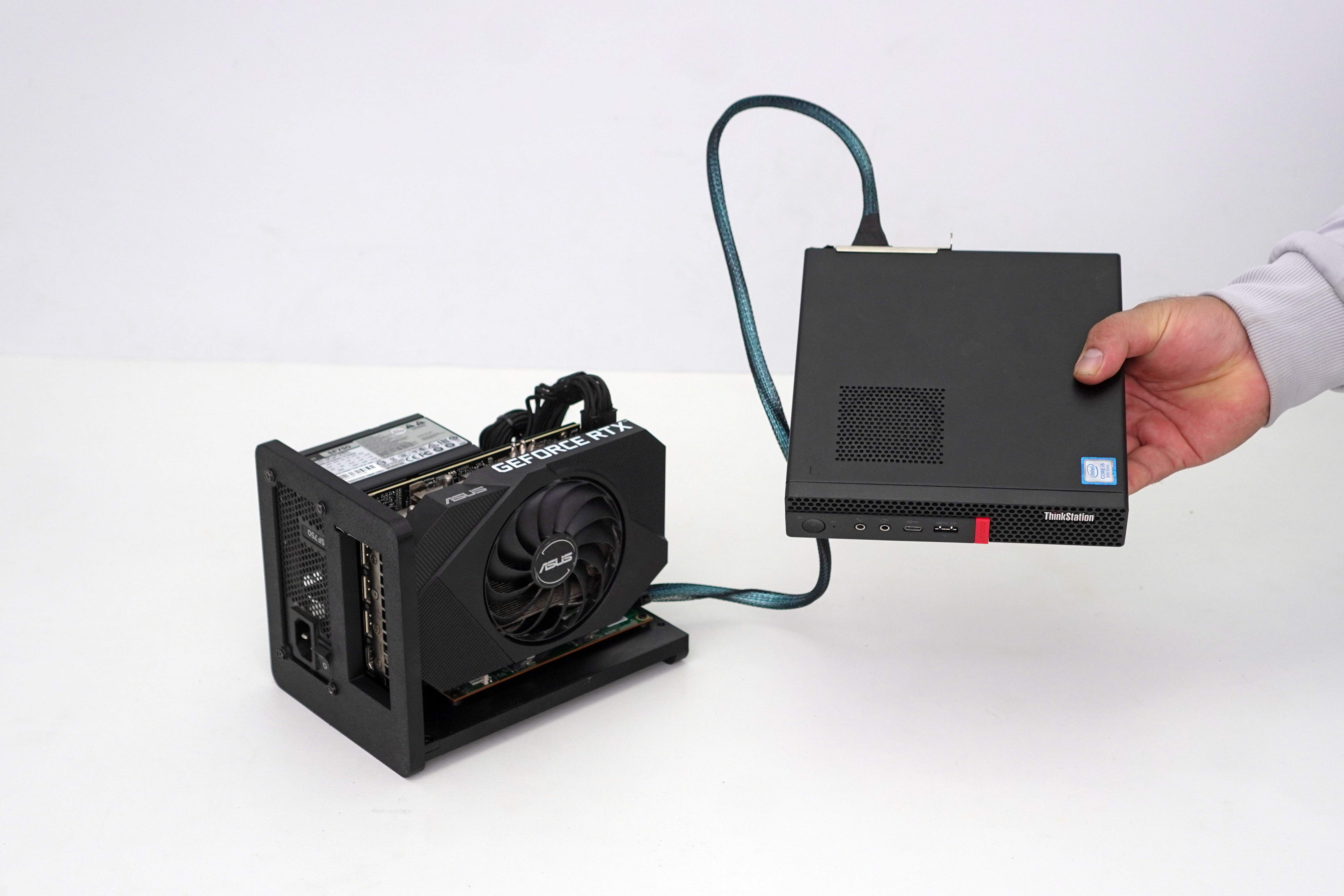 DIY Micro PCIe SlimSAS 8654 eGPU testbench — thumbnail 2