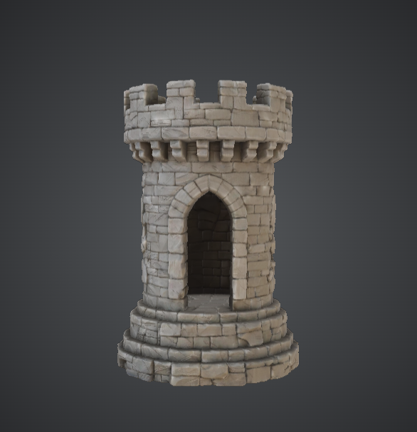 Medieval Stone Watchtower – Castle Terrain Tower