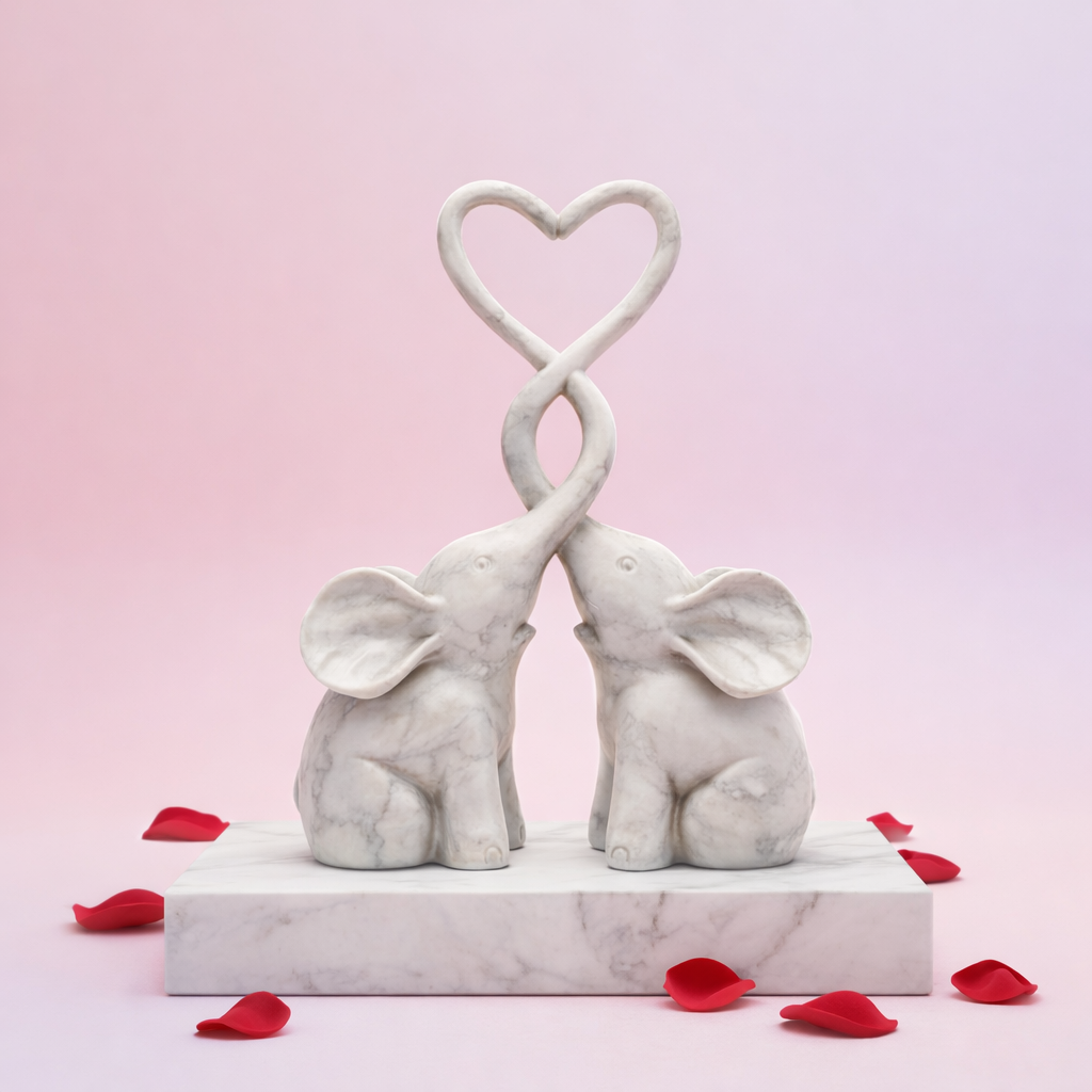 Infinite Bond - Elephant Couple with Twisted Trunks