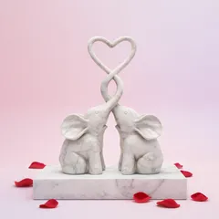 Infinite Bond - Elephant Couple with Twisted Trunks