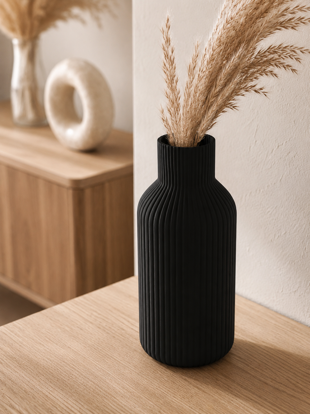 Organic Japandi Ribbed Vase | Vol. 92