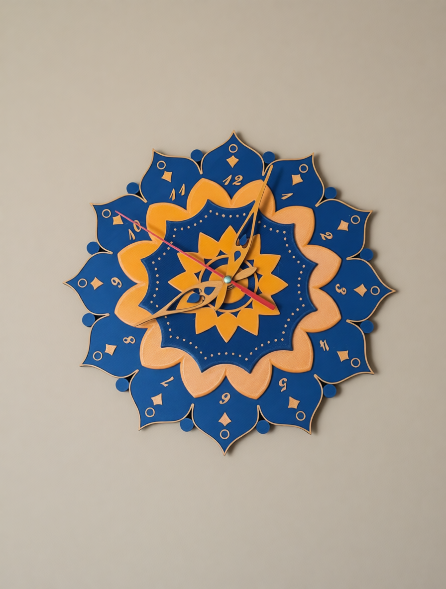 Mandala Wall Clock – Dual-Color, No AMS Required