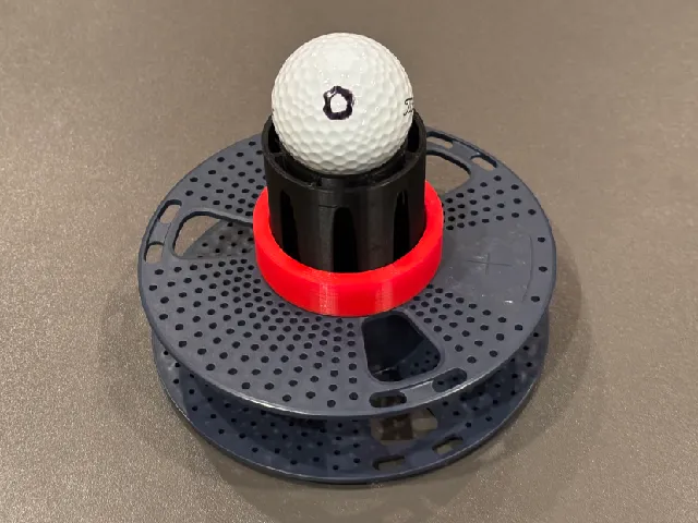Filament Spool Adapter Holder with Clip ring + Golf Ball Holder