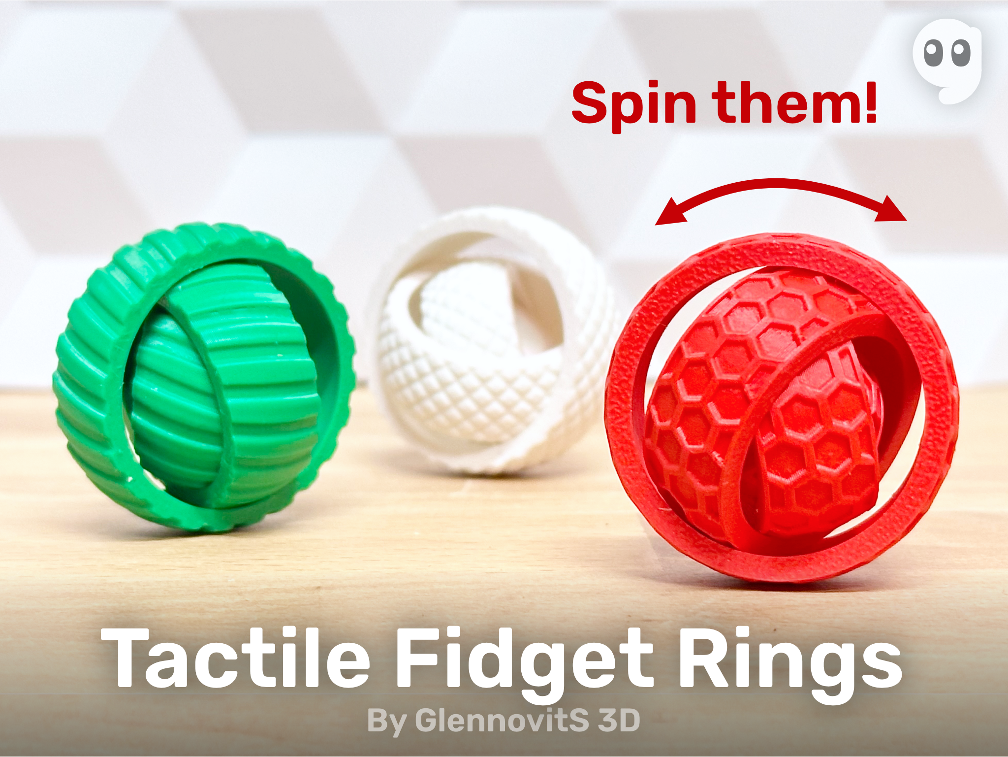 Tactile Fidget Rings (spinning fun toy)