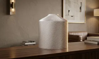 Modern Silver Fluted Cylinder Vase