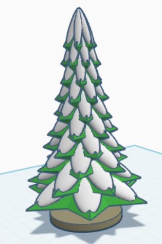 Christmas tree print in place