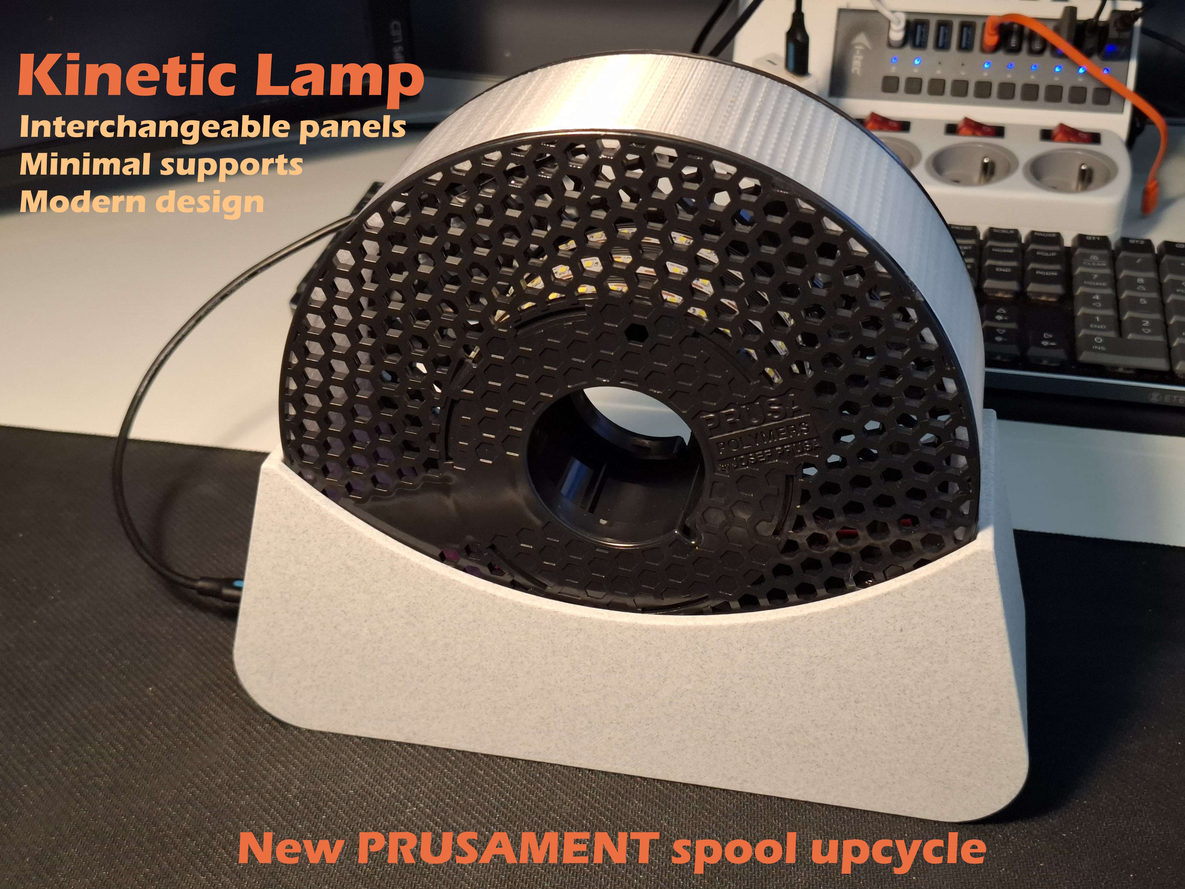 Kinetic lamp (PRUSAMENT Upcycle)