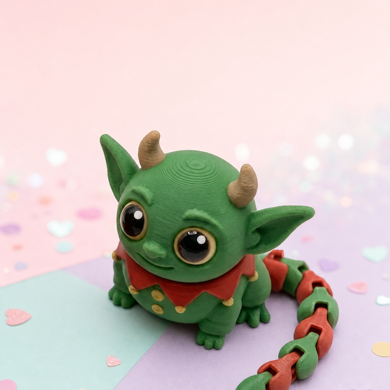 Cute Christmas Elf Flexi Toy, Articulated by Dagroove Workshop ...