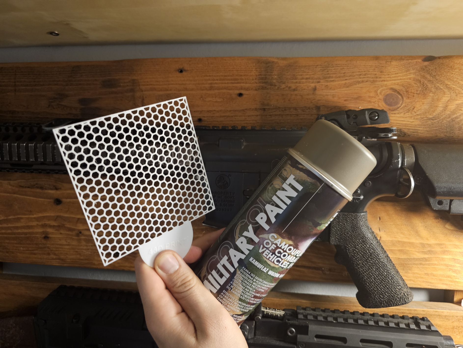 Paint Spray hexagon cammo stencil 10x10 cm