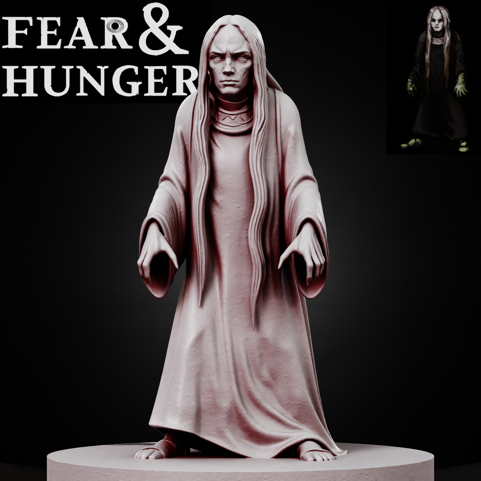 FEAR AND HUNGER ENKI ANKARIAN tabletop D&D RPG miniature figurine – scale STL Fan Art