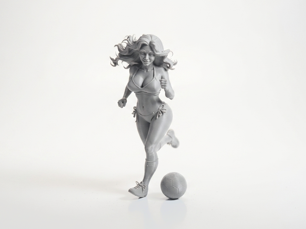 Soccer Babe Athletic Female Figurine 3D Printable