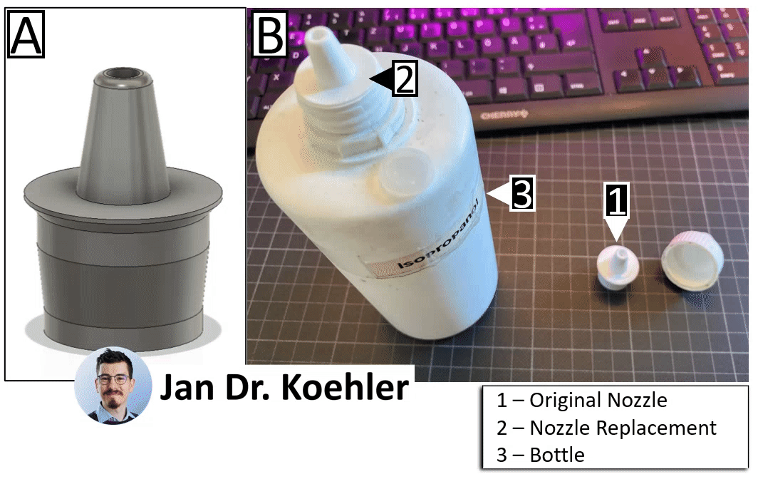 Replacement Nozzle for Contact Lens Solution Bottle