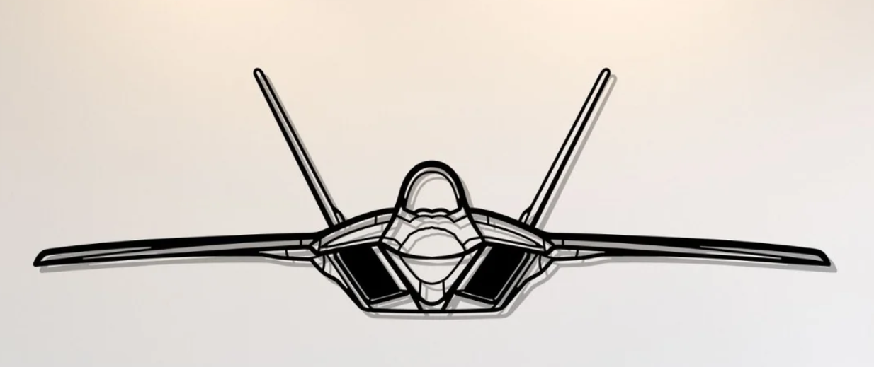 F-22 Raptor Front Wall Art