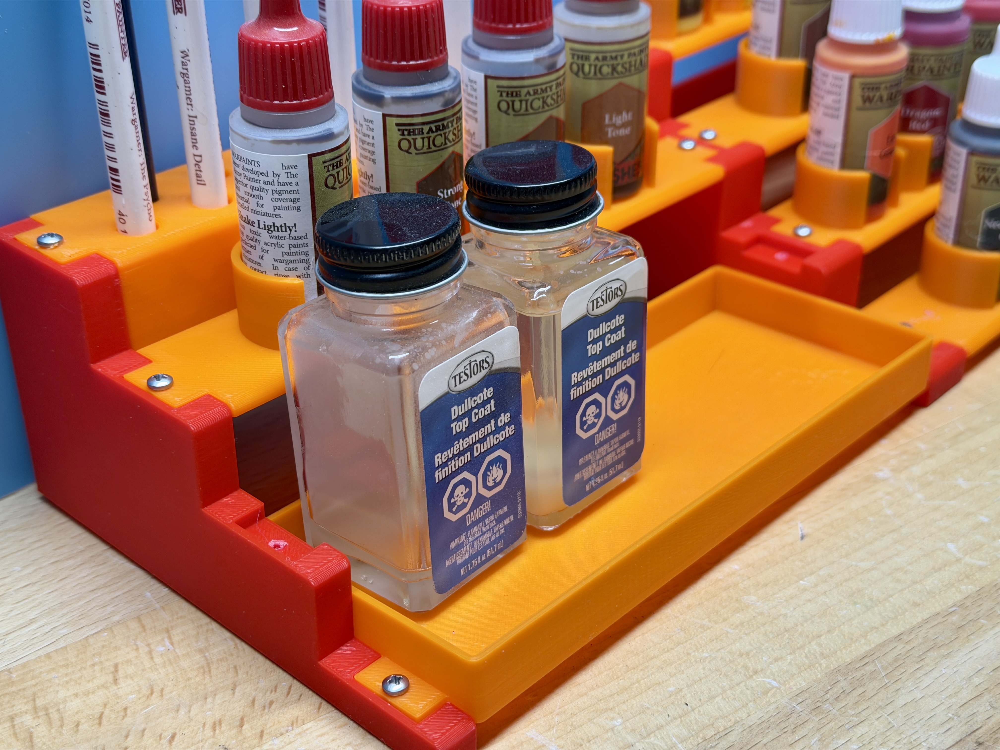 Modular holder/rack for miniature paints and brushes V3 — thumbnail 3