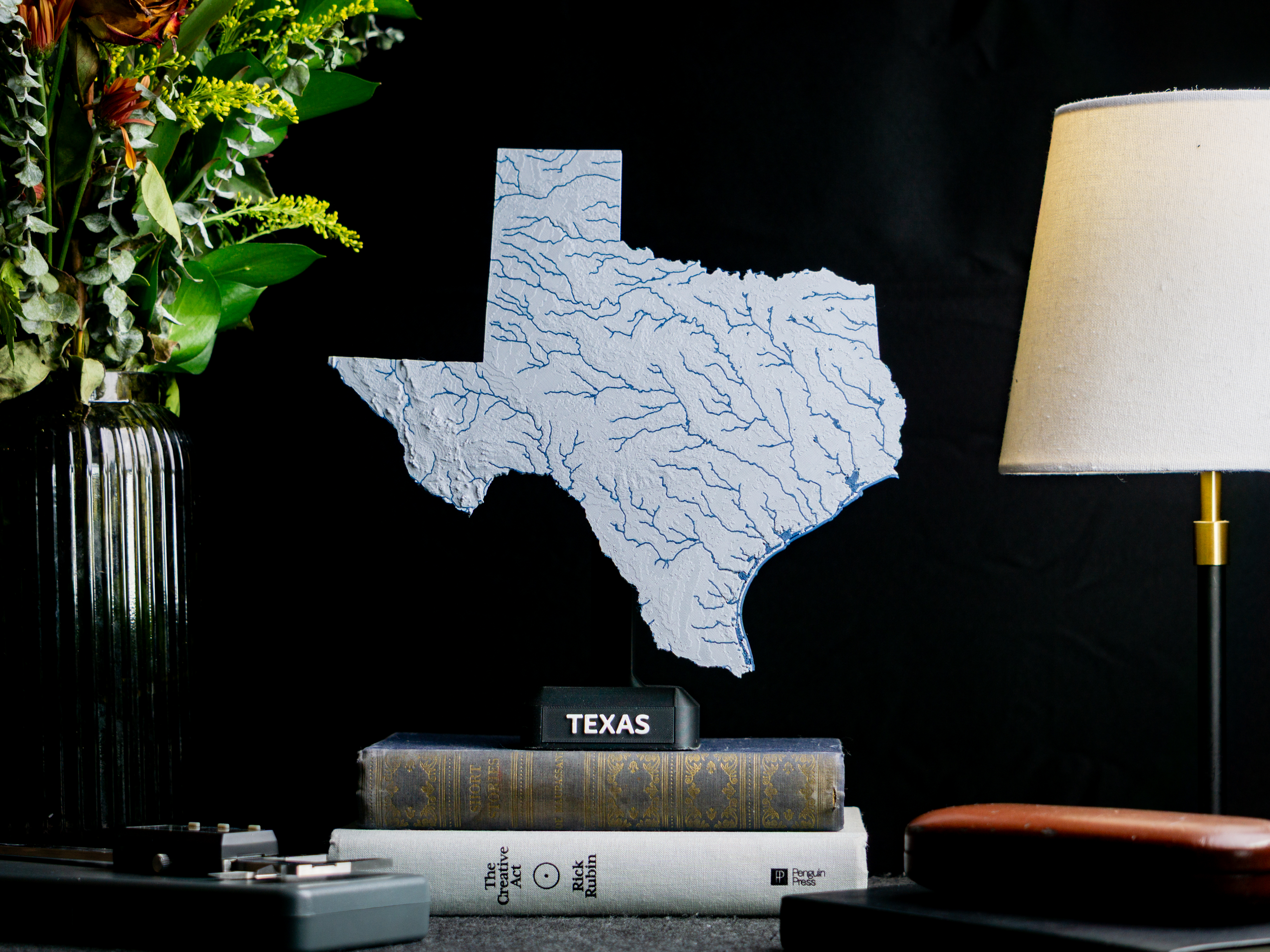 Texas, USA (TX) Topographic Map with Rivers