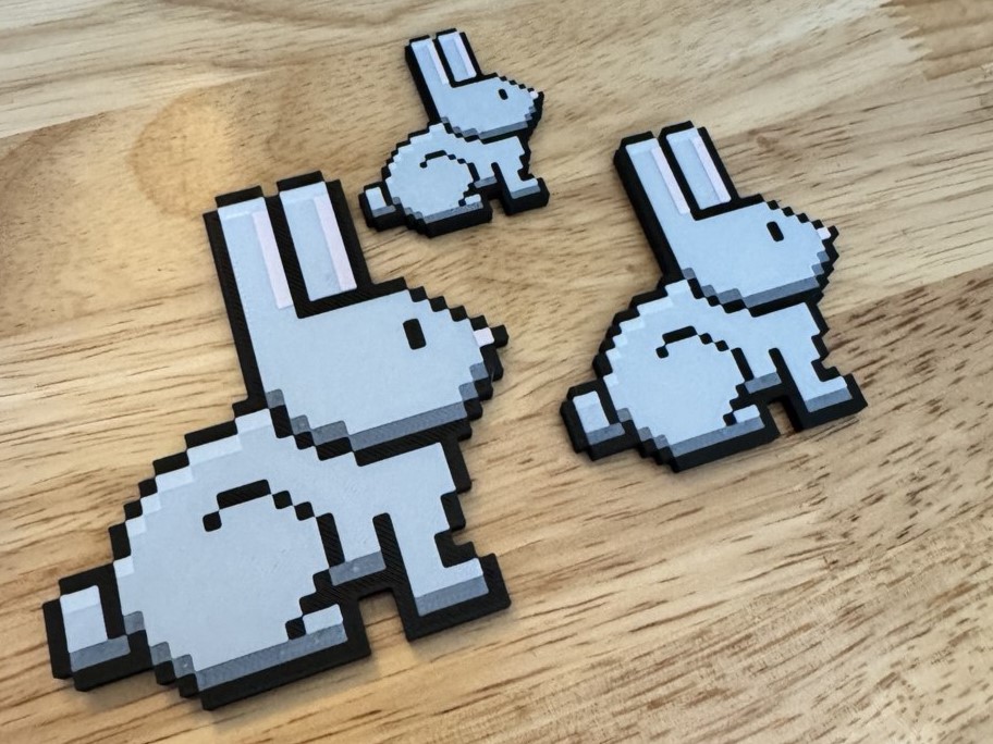 Pixel Art Bunny - Fridge Magnet (Hot-Swap, Multi-Color) | Decoration For Whiteboard, Refrigerator, Locker, Cabinet | Home & Kitchen Essential, Classroom Office Supplies |
