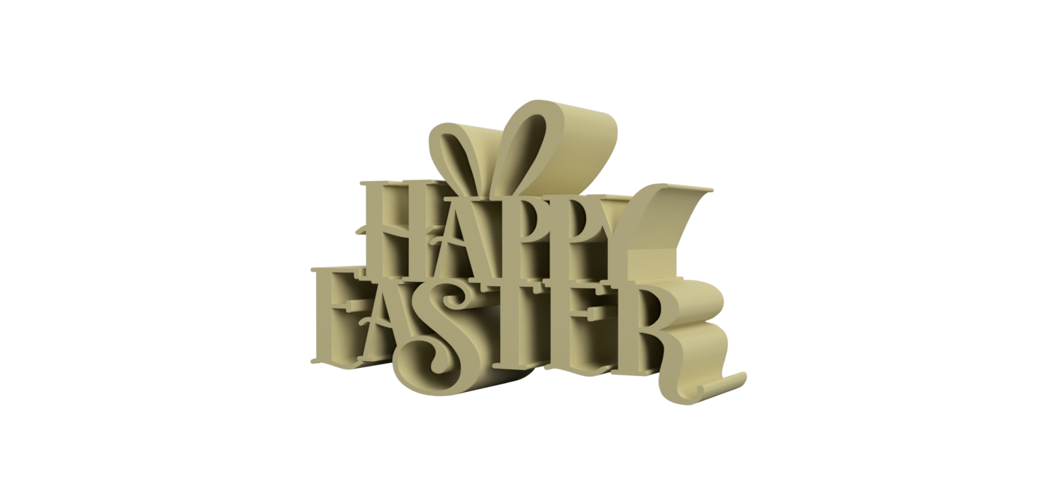 Miniatura 3 do modelo 3D Happy Easter Decorative Sign