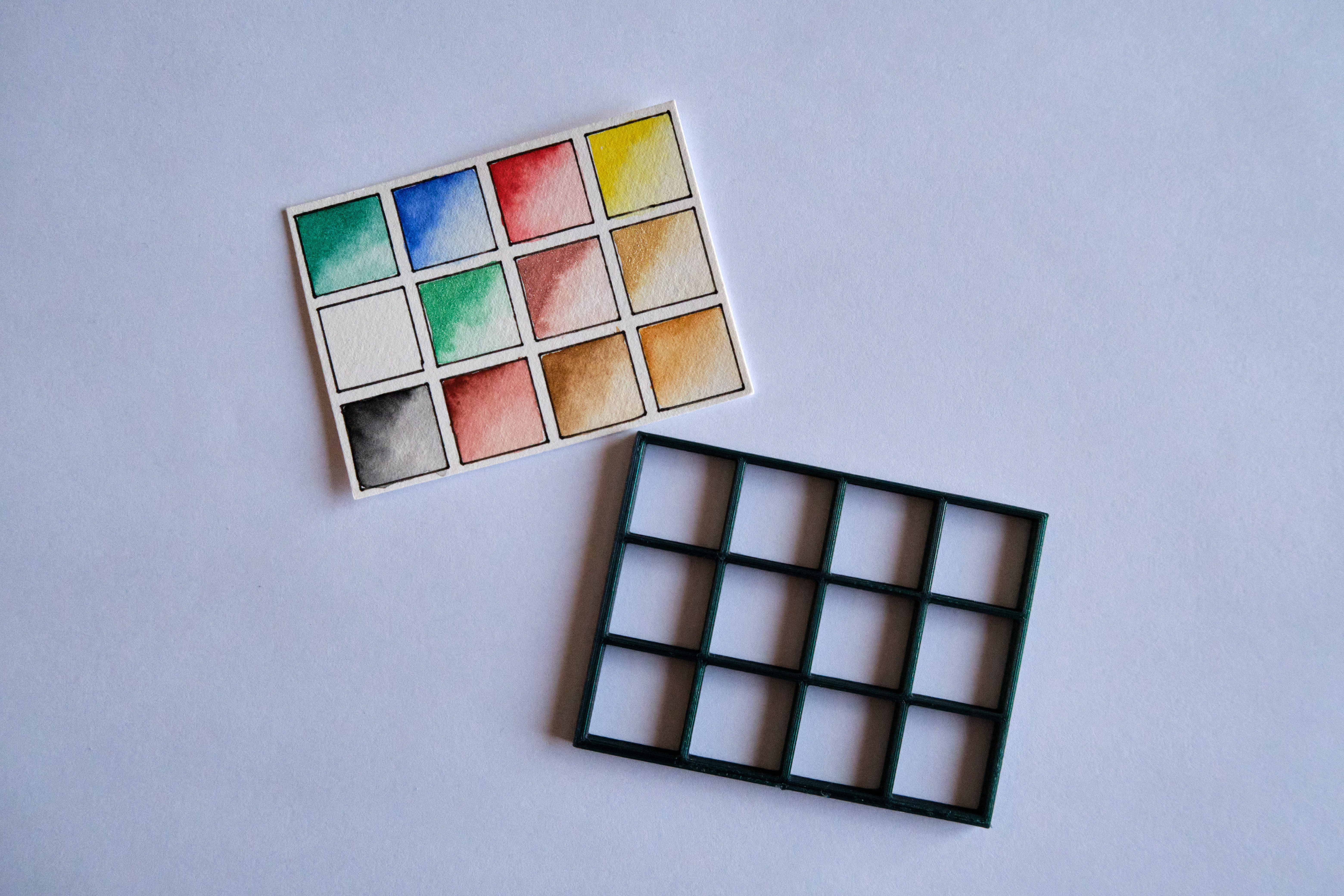 Watercolor Palette Stencil 4x3 half pans