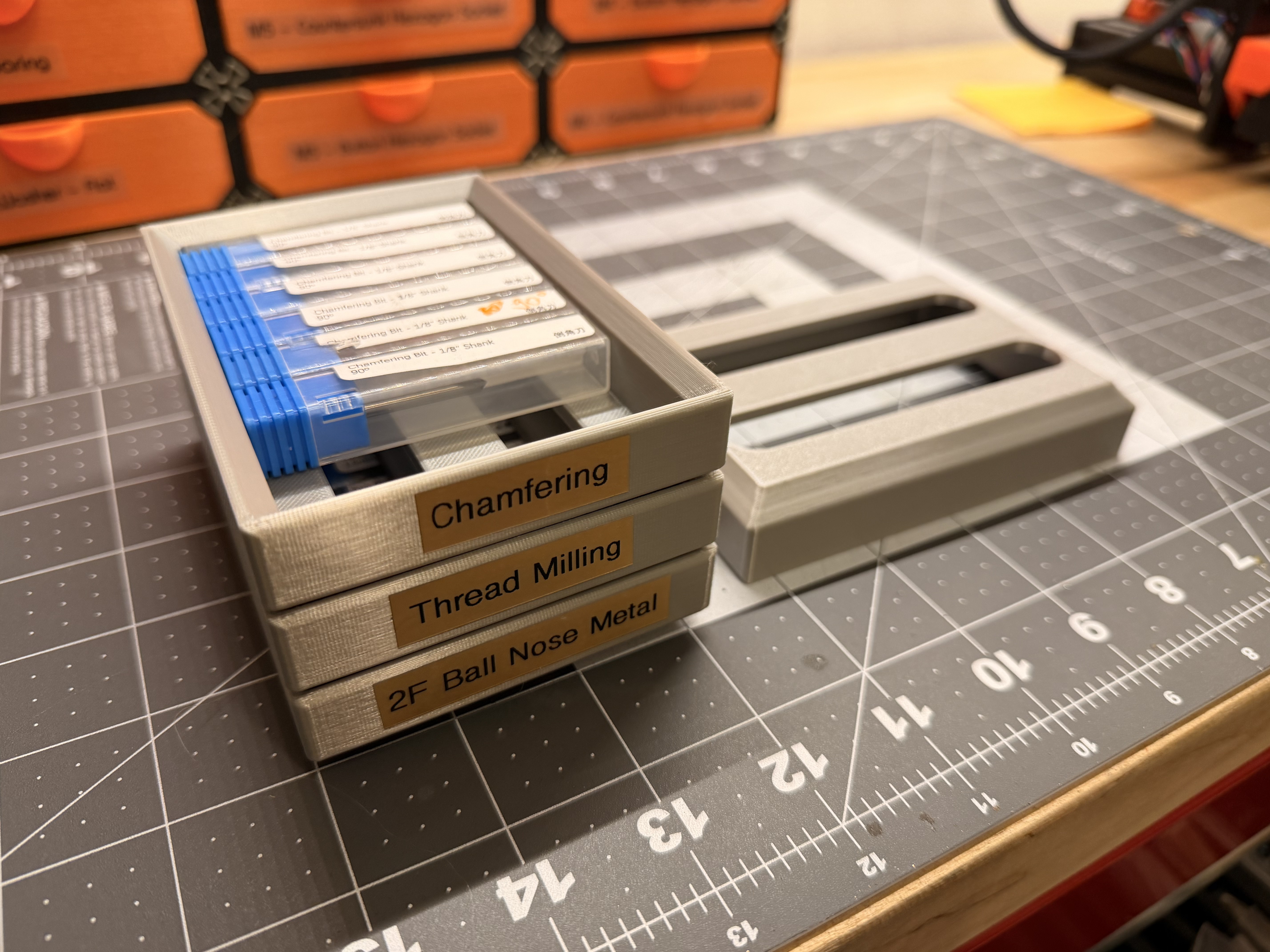 Low-Profile Stackable CNC Bit Tray (1/8")