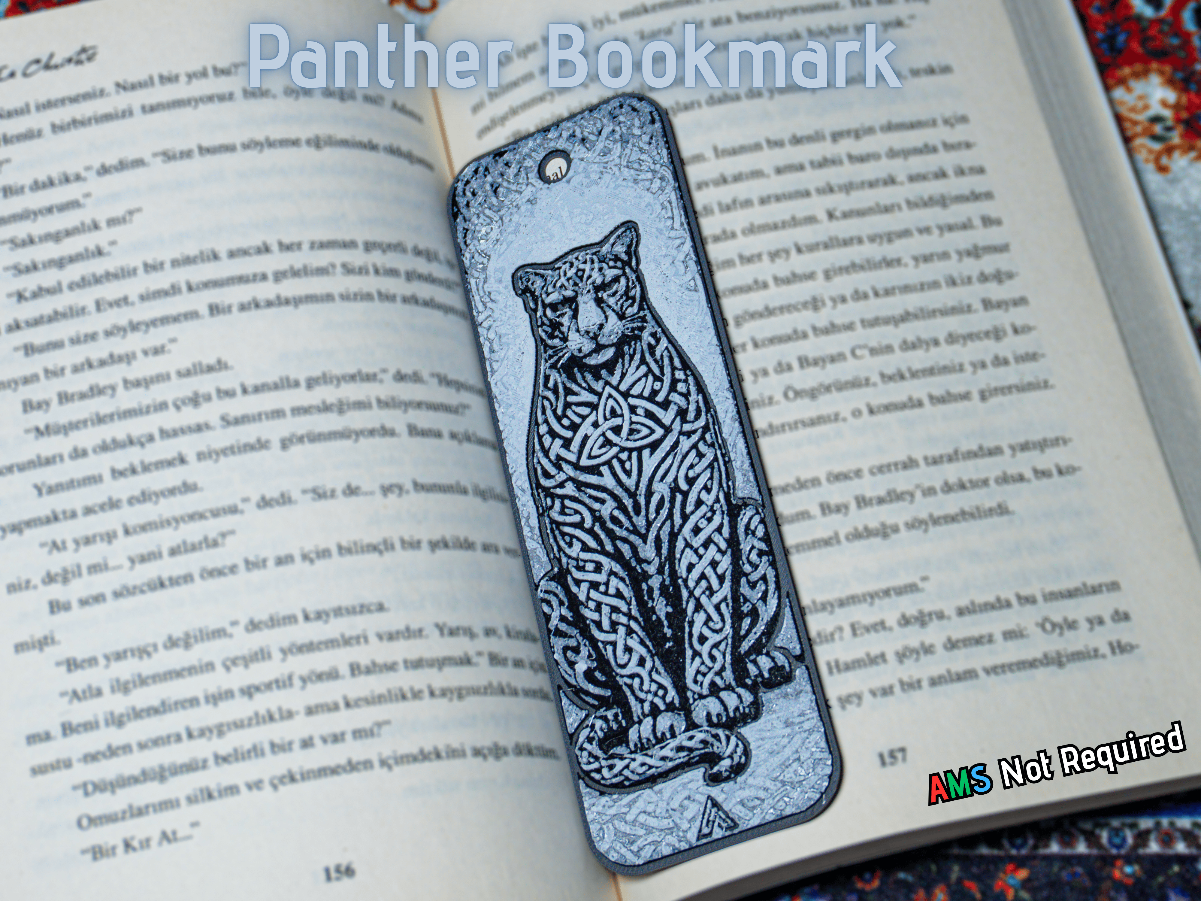 Celtic Knot Panther Bookmark (HueForge)