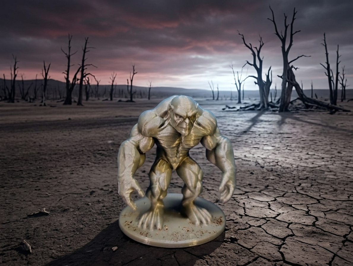 Muscular Troll Warrior: RPG Miniature 3D model