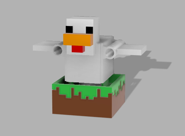 Minecraft Chicken Keycap (Wings flap when pressed!)