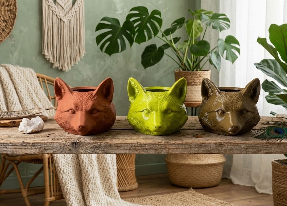 Geometric Fox Succulent Planter