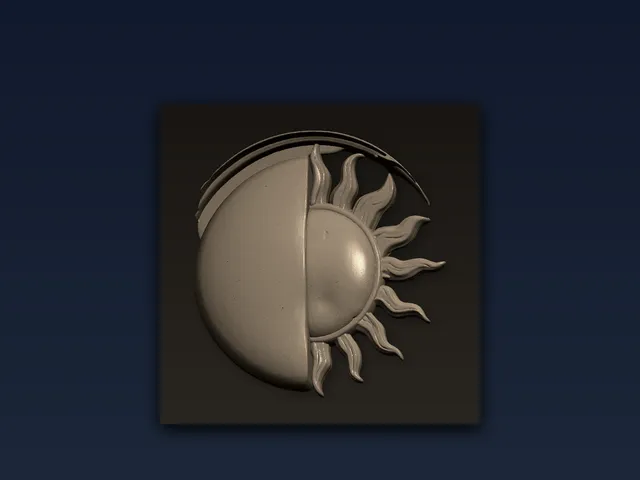 Sun And Moon Celestial Panel - 3D Printable STL File