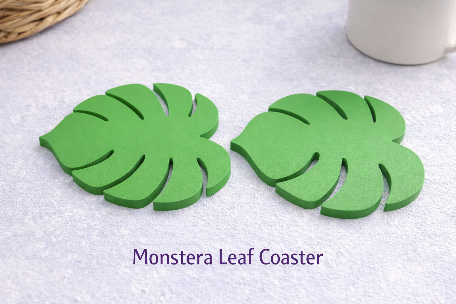 Monstera Leaf Coaster Set