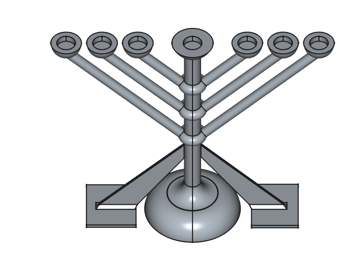 menorah according to the rambam (no supports needed!!)