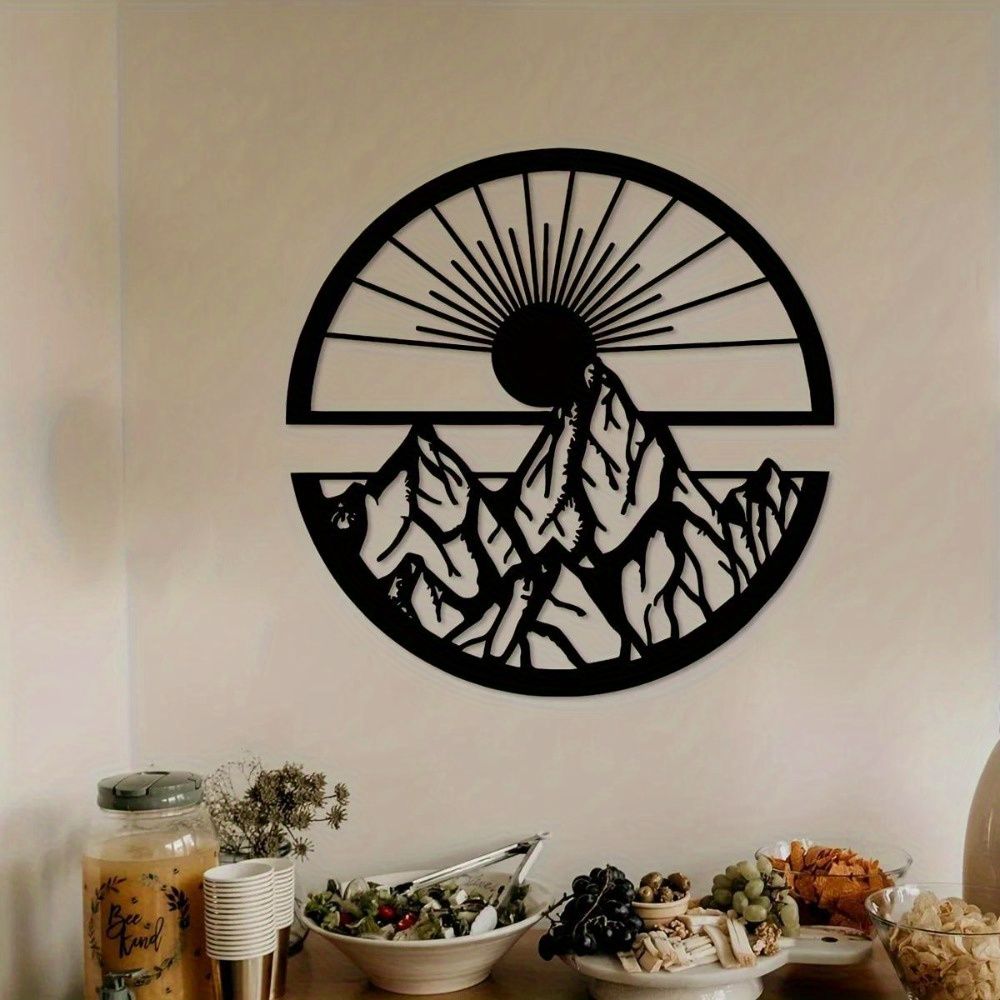 WallArt Mountains Sun