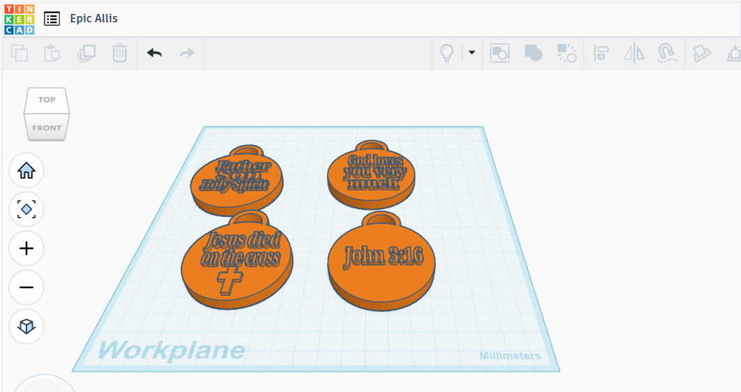 Cristian message keychains