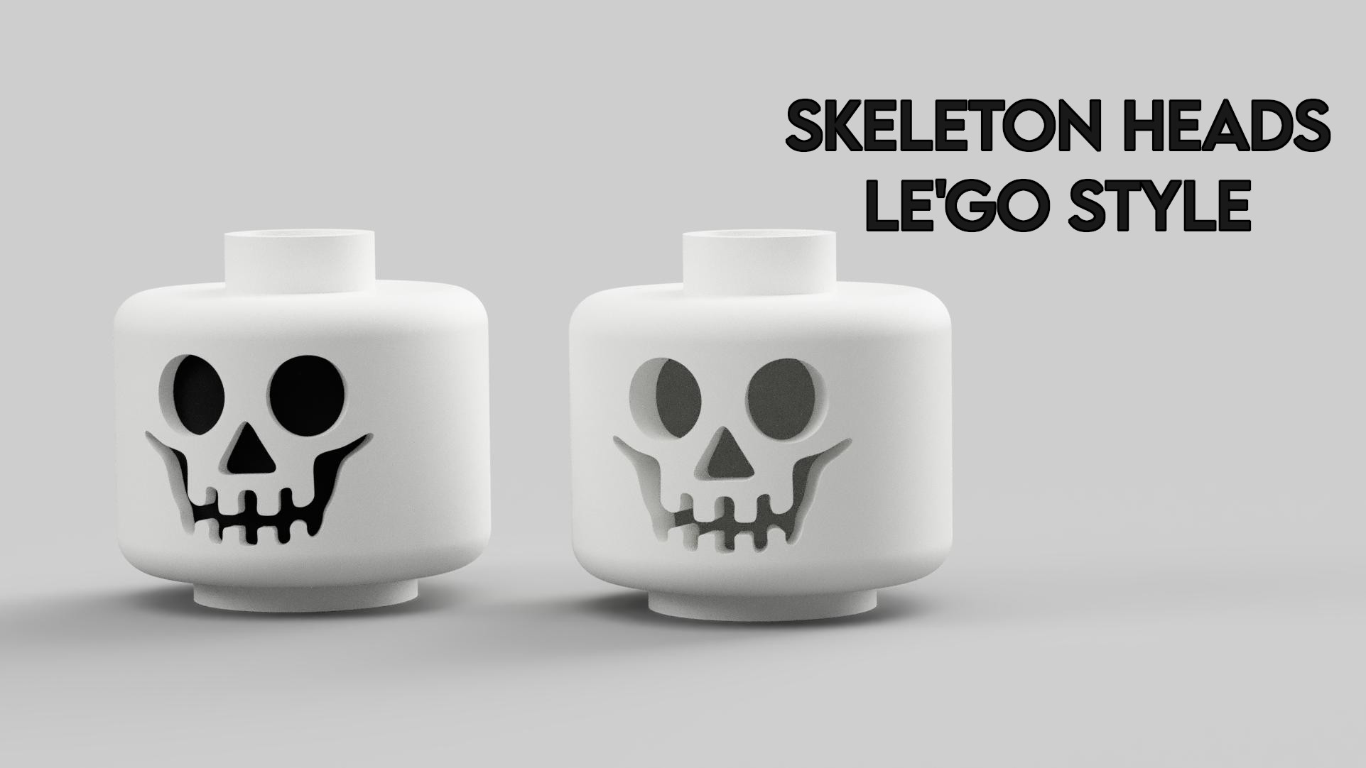 Skeleton Heads LE'GO Style 3D model thumbnail