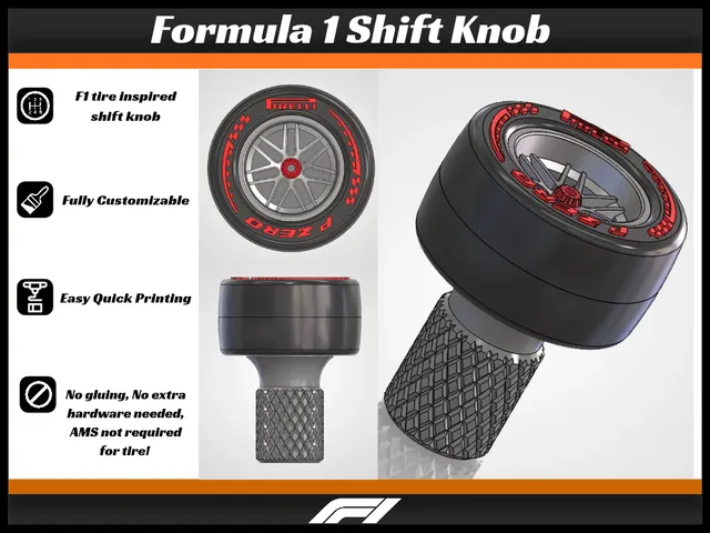 Formula 1 Tire Customizable Shift Knob - Thrustmaster TH8S Shifter