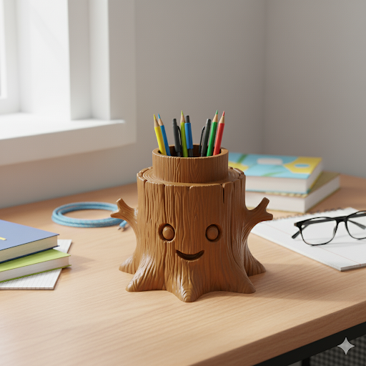Tree-shaped pen and pencil holder