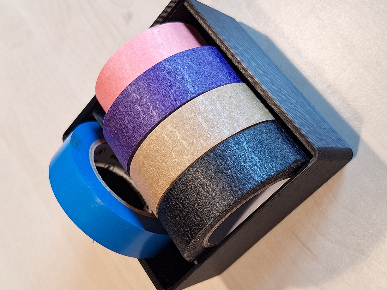 Gridfinity bin, electrical tape holder