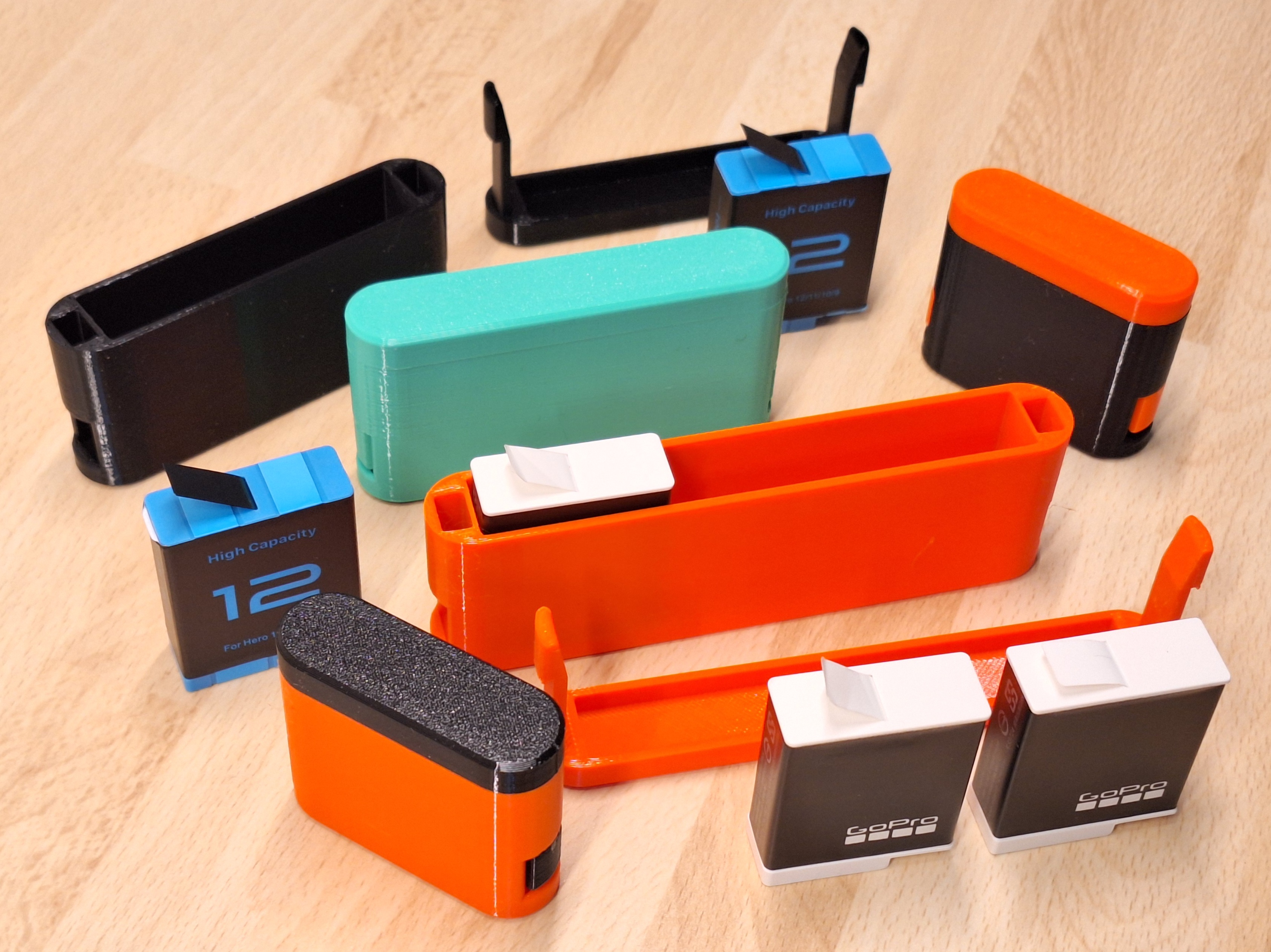 Space saving GoPro battery boxes