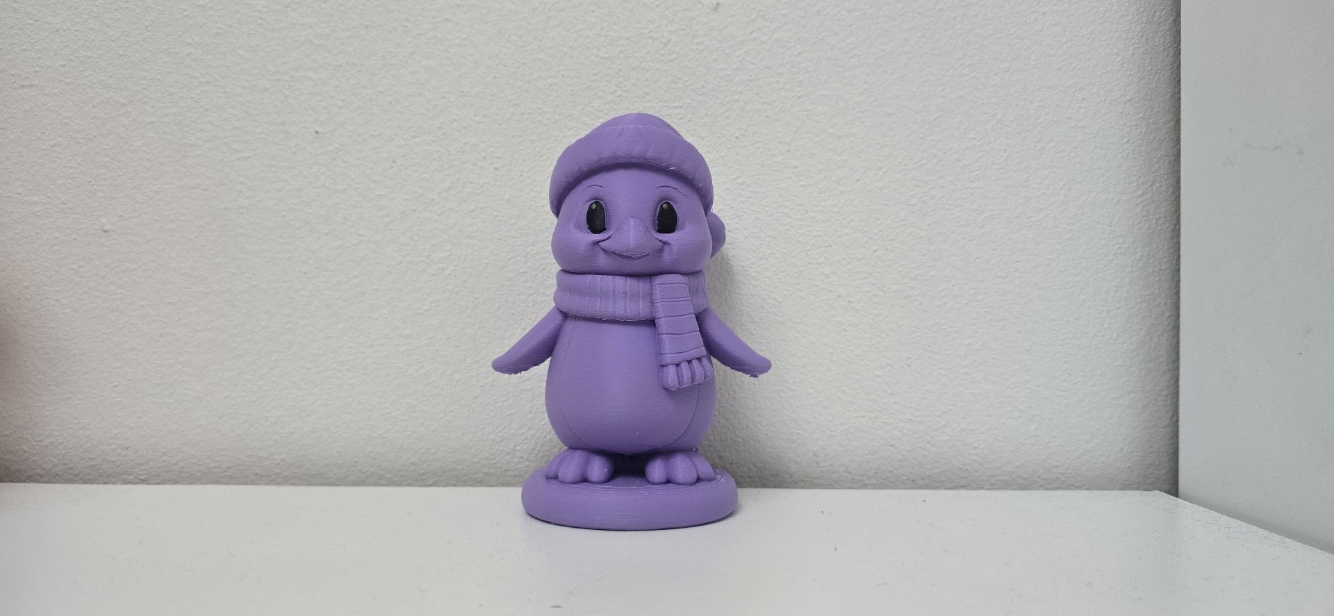 Smiling Penguin with Hat and Scarf Holiday Figure