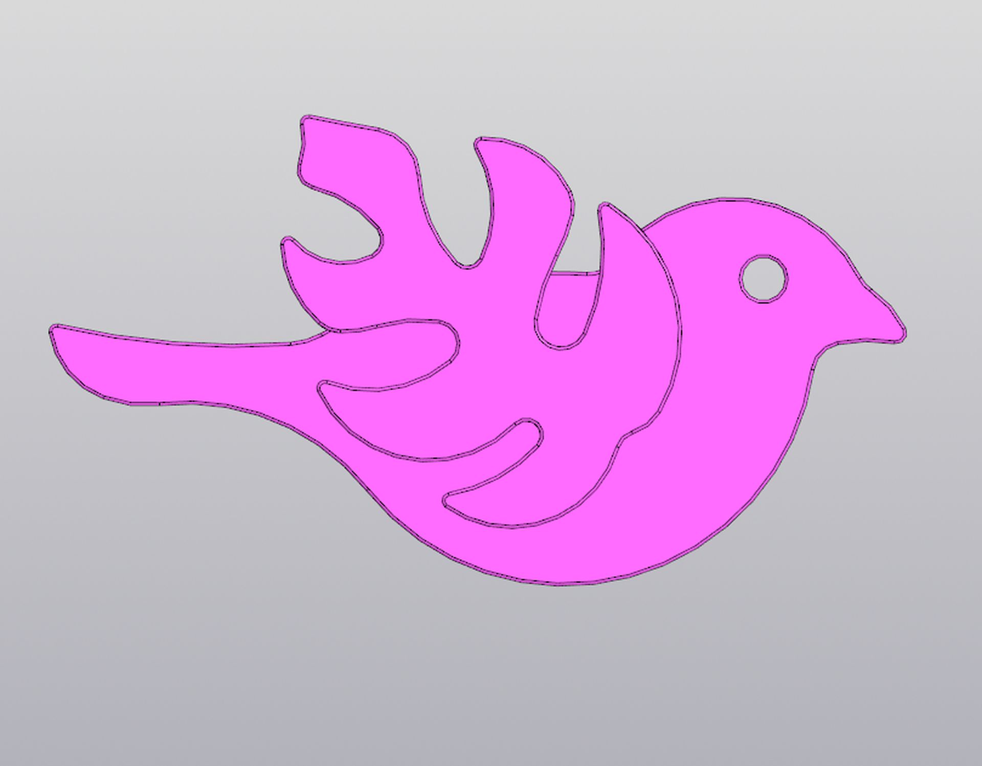 Bird with a wing-leaf Keychain