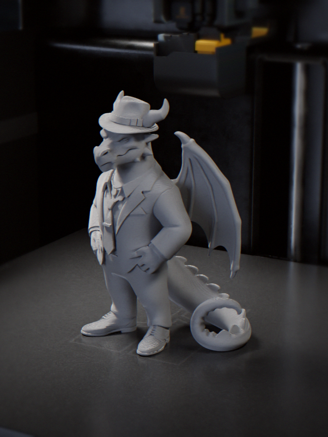 Dapper Dragon Gentleman Figurine Animals 3D Printable 3D model