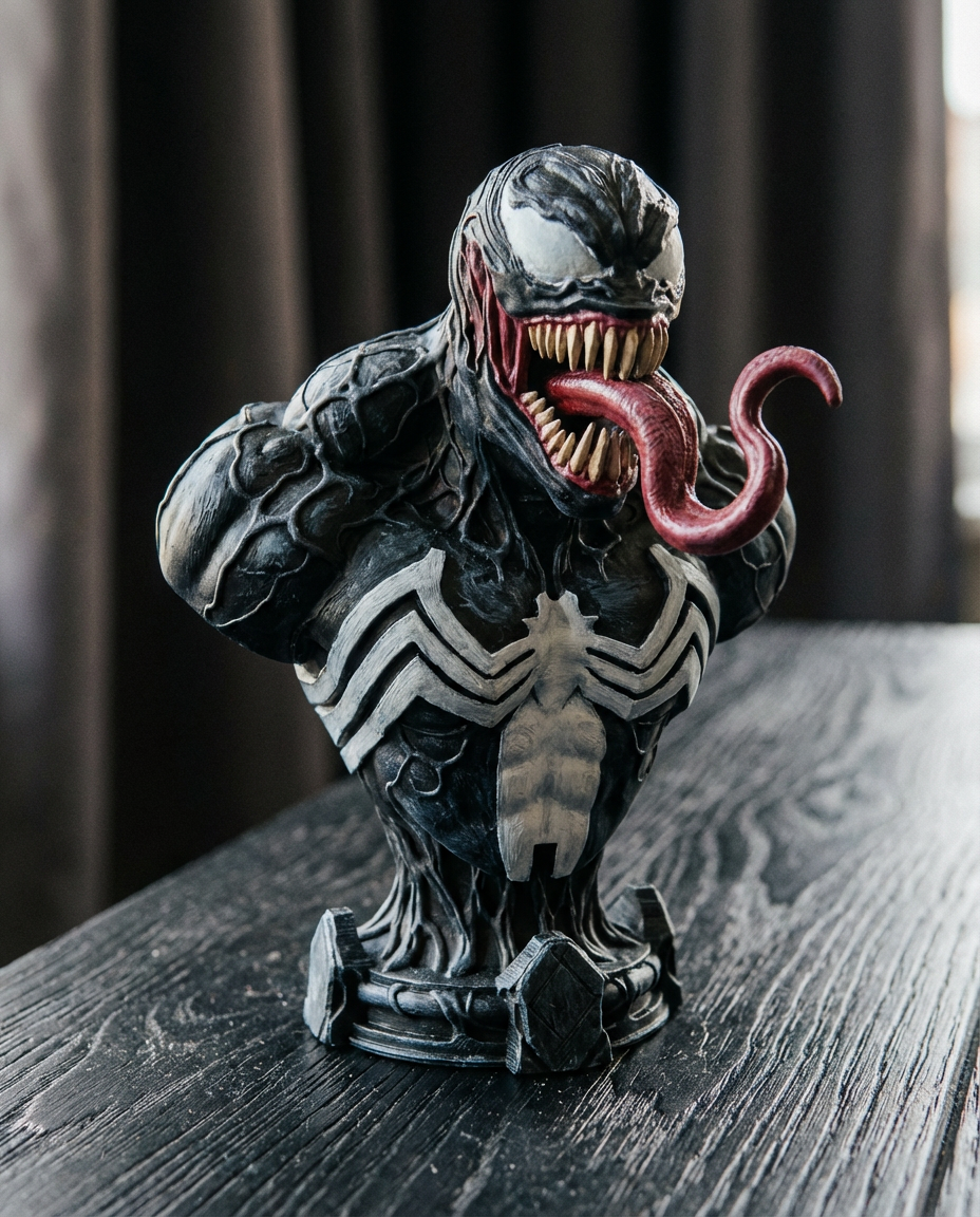 Venom Symbiote Bust | High-Detail Horror Sculpture