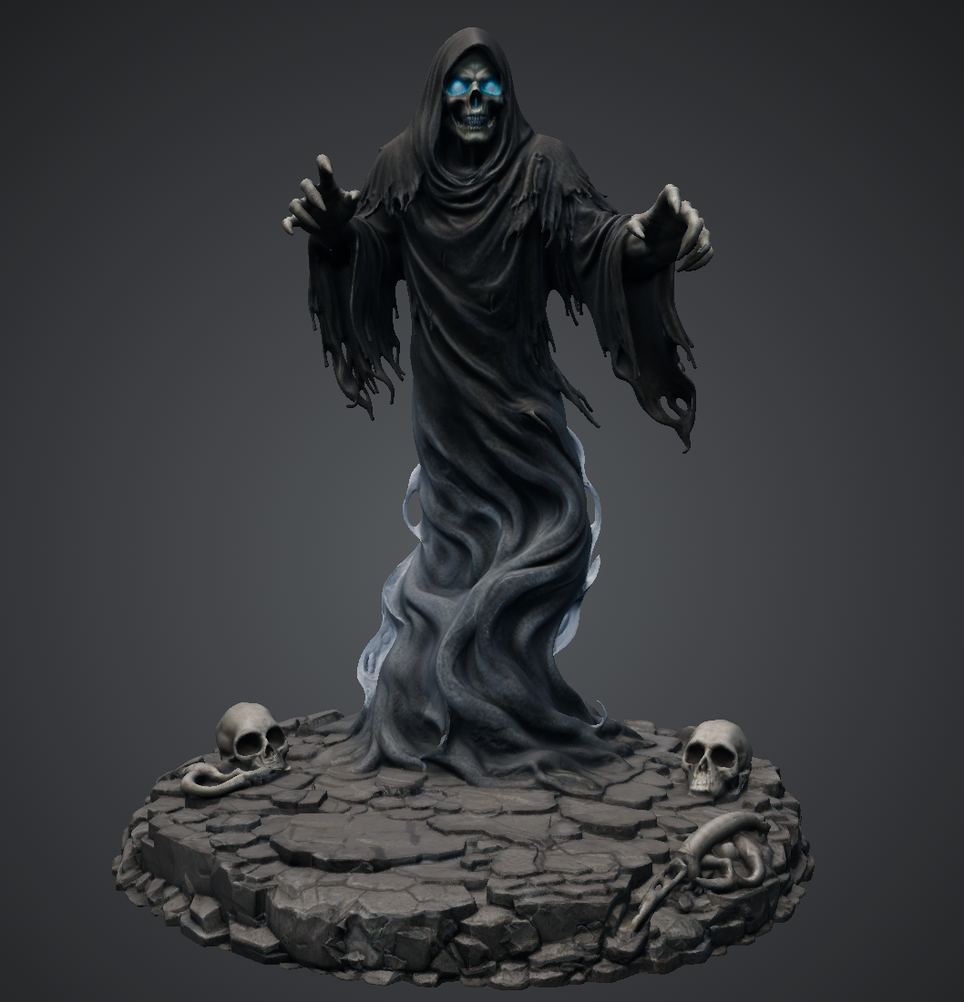 Bloodbound Realms – Undead – Wraith Revenant, Herald of the Black Throne (Dark Fantasy 3D Printable Miniature STL)