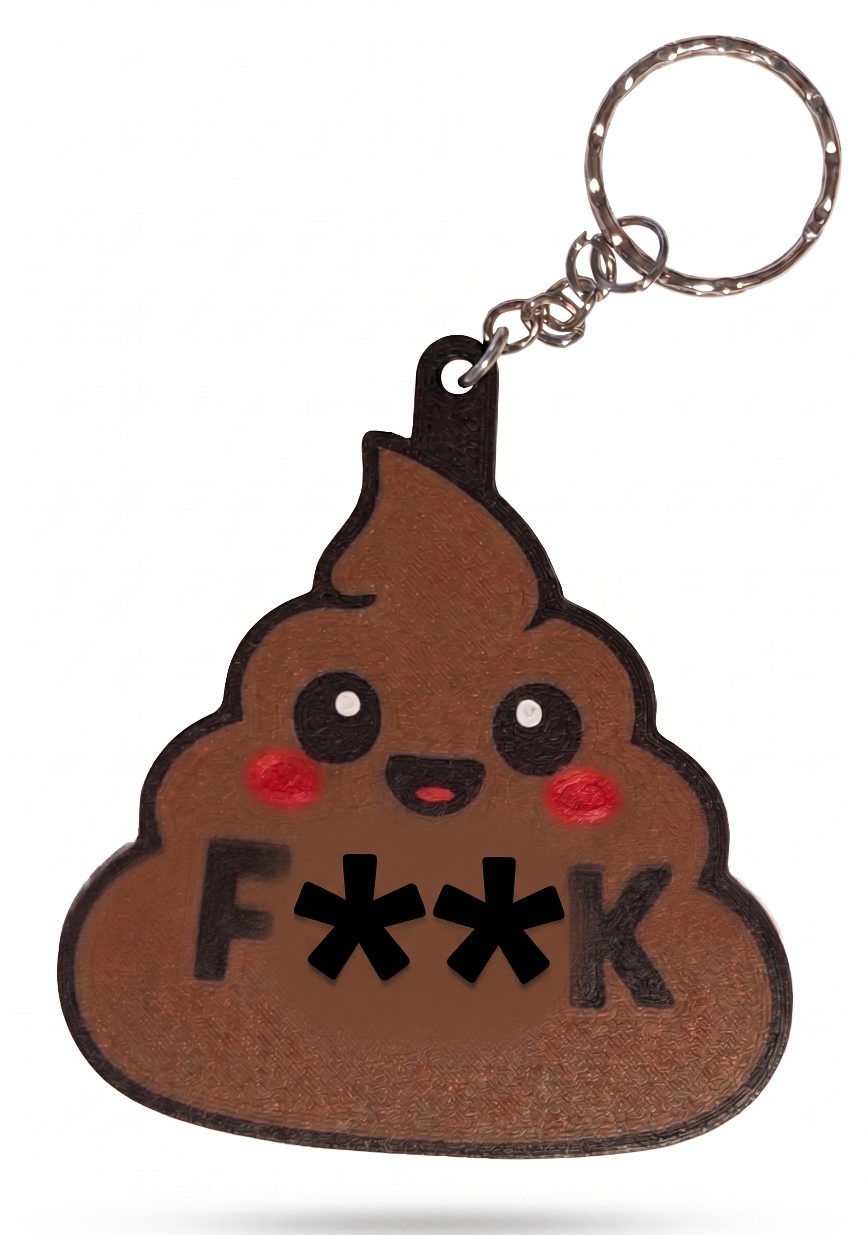 3D Printed Kawaii Poop "F*ck" Novelty Keychain | Humorous Gag Gift — miniatura 6