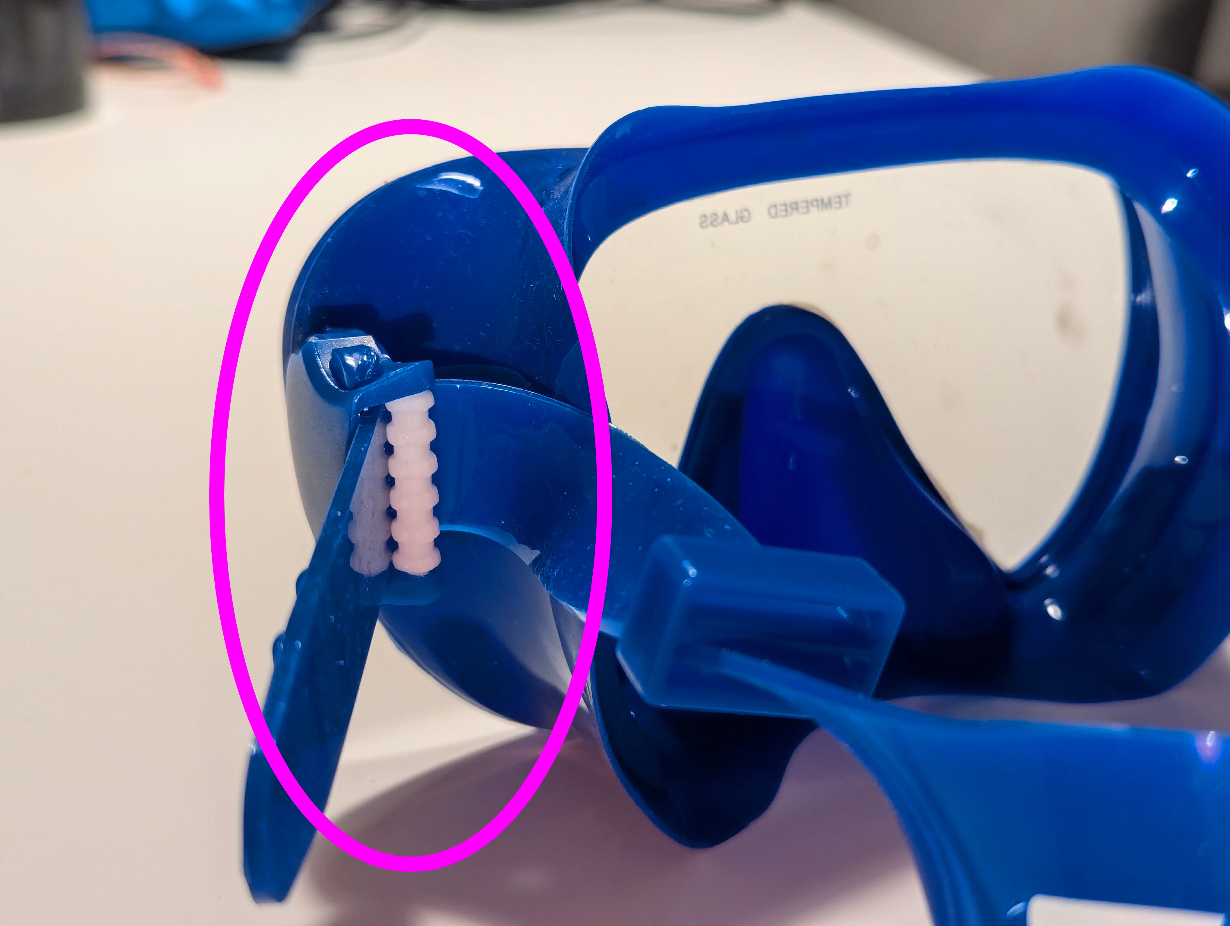 Scuba diving mask strap holder piece replacement part snorkeling goggles