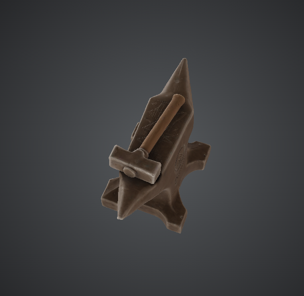 Blacksmith Anvil and Hammer – Forge Workshop Terrain Piece — thumbnail 3