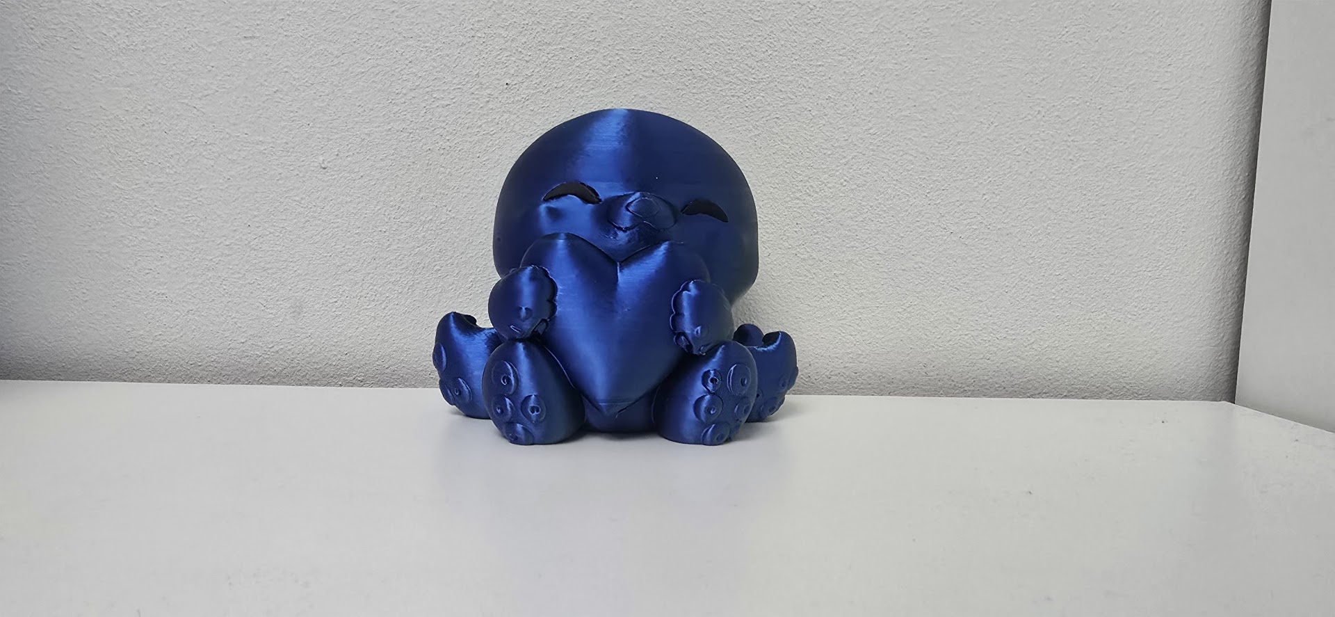 Cute Silk Blue Valentine Octopus holding Heart