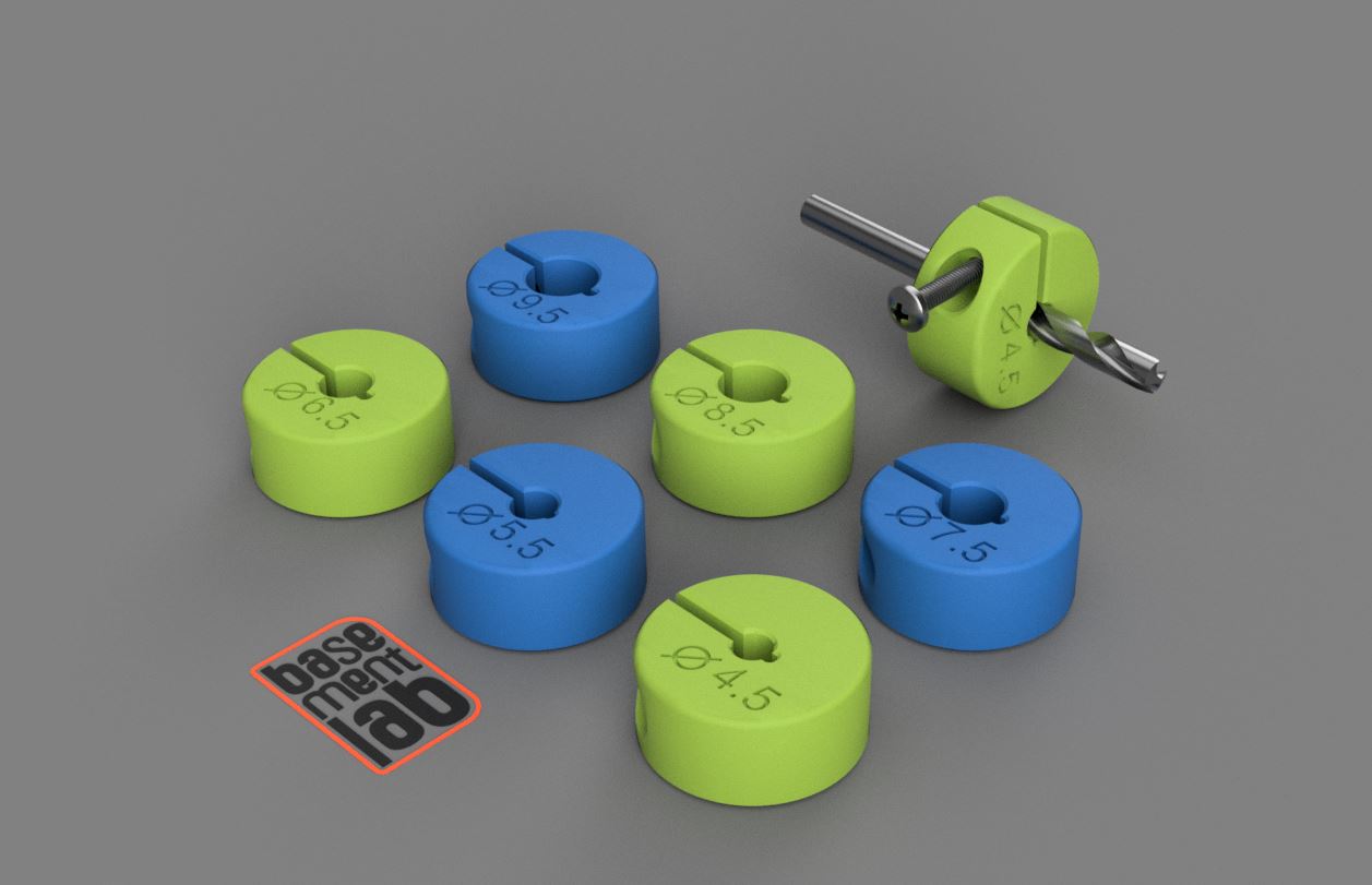 Drill Bit Stopper - Depth Stop Ø 4.5 / 5.5 / 6.5 / 7.5 / 8.5 / 9.5 mm  M3 Thread