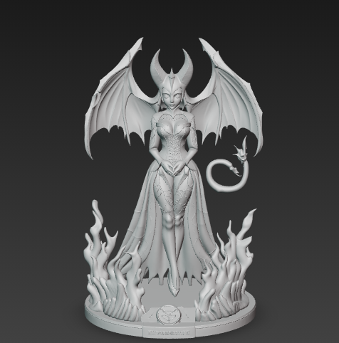 Infernal Queen -  3D Printable Dark Fantasy Demon Girl Figure